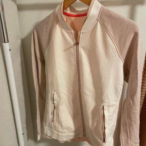 Lululemon Athletica Pink and White zip-up Jacket Size M